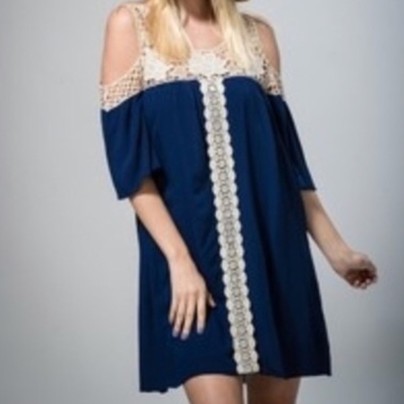 ‼️Navy Crochet Tunic Dress - Picture 2 of 4